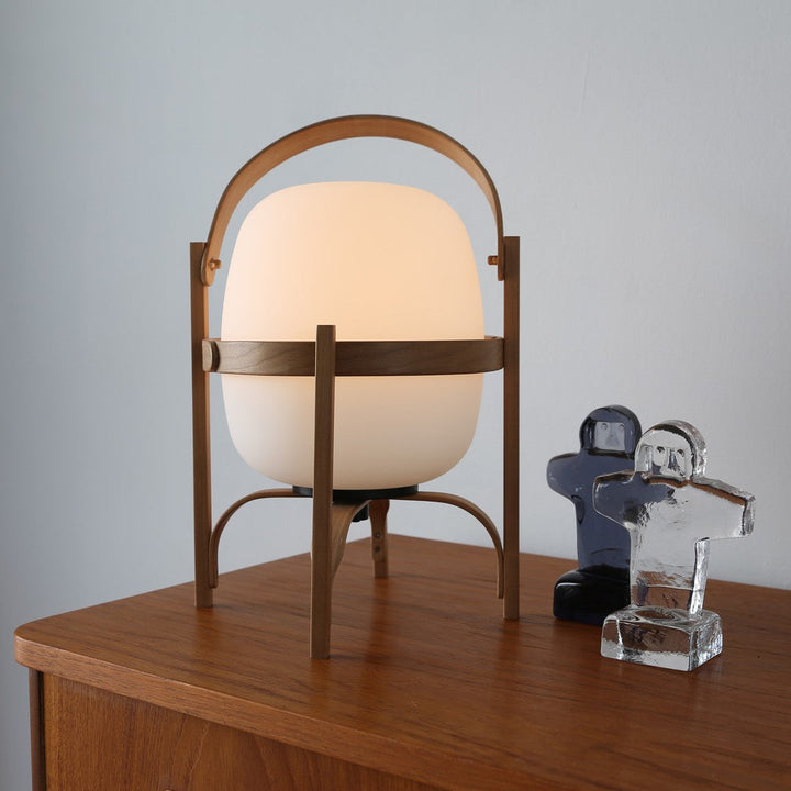 Portable Lantern Glass Table Lamp