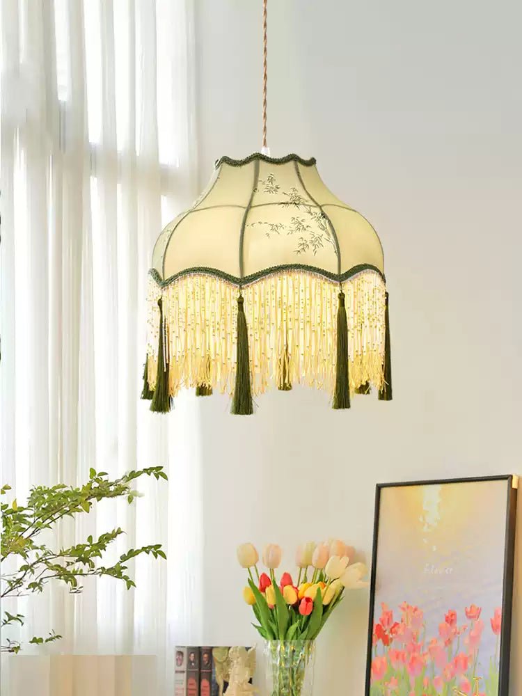 Prasina Beaded Fringe Pendant Light - Vakkerlight