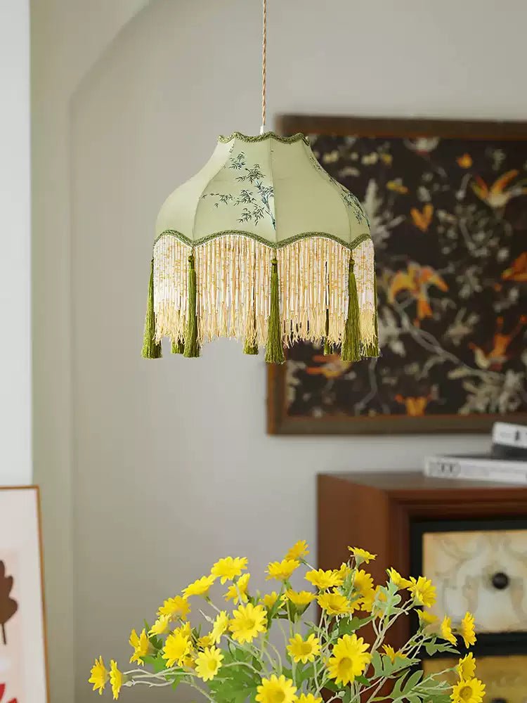 Prasina Beaded Fringe Pendant Light - Vakkerlight