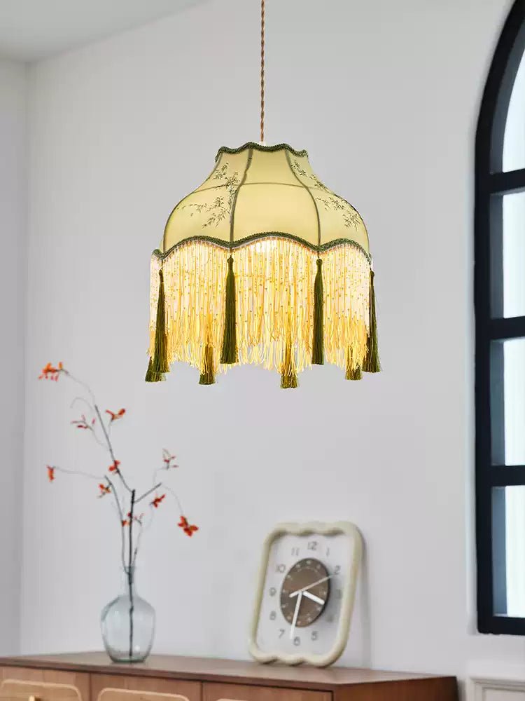 Prasina Beaded Fringe Pendant Light - Vakkerlight
