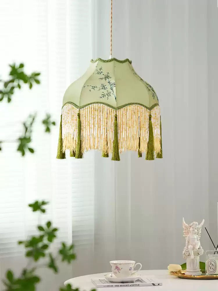 Prasina Beaded Fringe Pendant Light - Vakkerlight