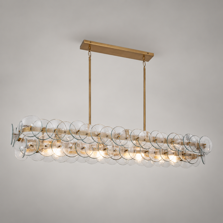 Candelabro Lineal de Discos de Vidrio Prensado