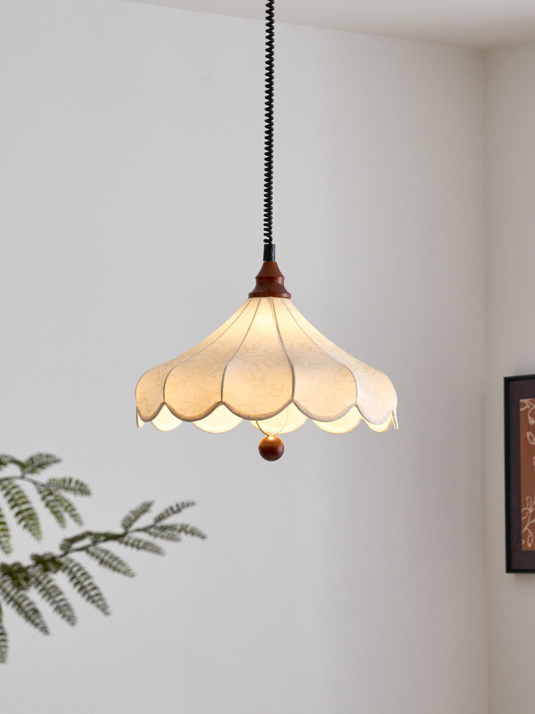 Printed Fabric Petal Pendant Lamp