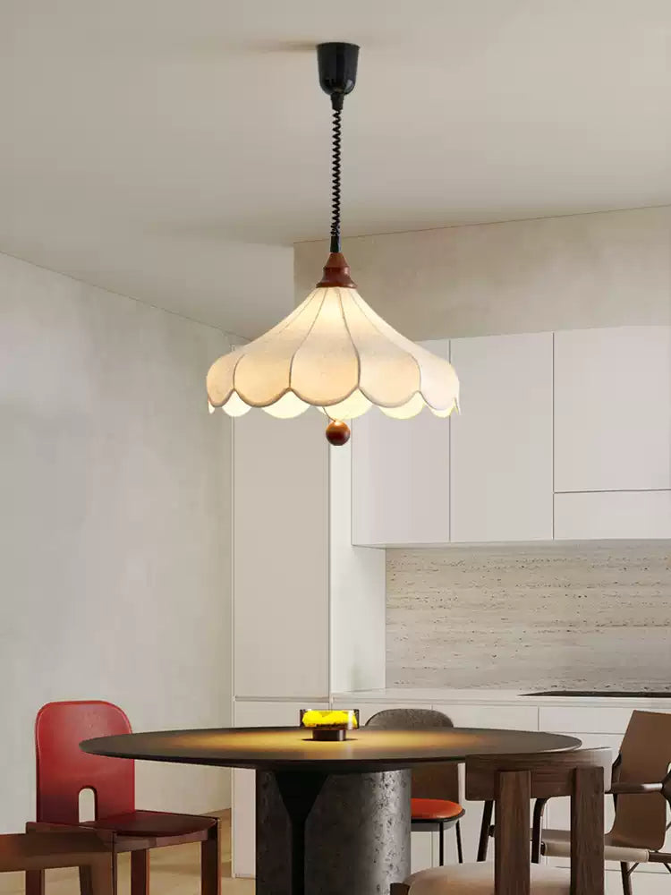 Printed Fabric Petal Pendant Lamp