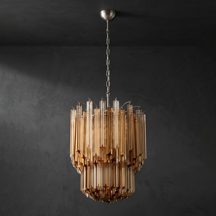 Lampadario Prismatico in Vetro Multicolore