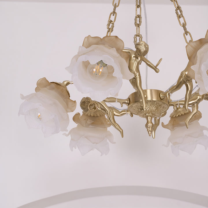 Putti Statuettes Brass Suspension