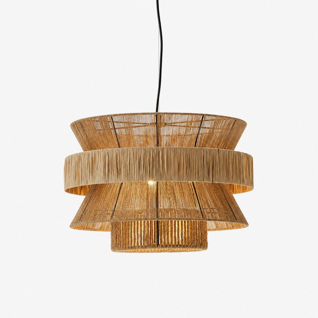 Raffia Jute Stacked Pendant Lamp - Vakkerlight