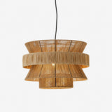 Lampada a sospensione Raffia Juta Impilata