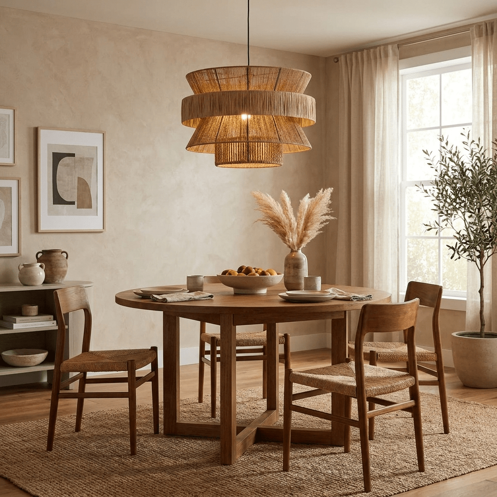 Raffia Jute Stacked Pendant Lamp - Vakkerlight