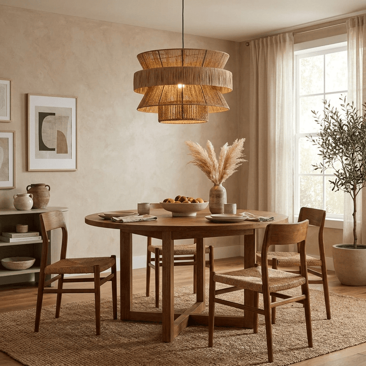Raffia Jute Stacked Pendant Lamp - Vakkerlight