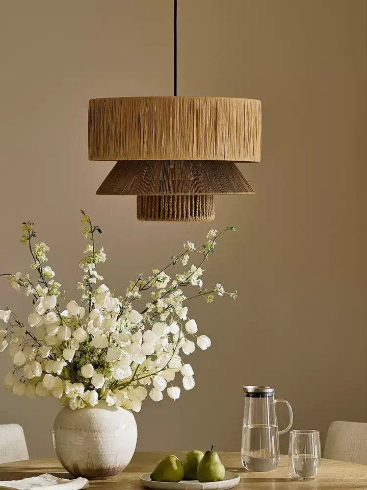 Raffia Jute Tiered Pendant Lamp - Vakkerlight