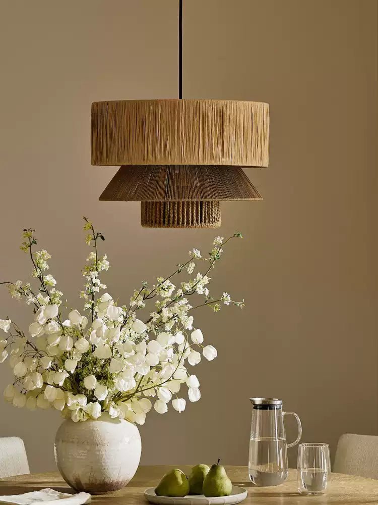Raffia Jute Tiered Pendant Lamp - Vakkerlight