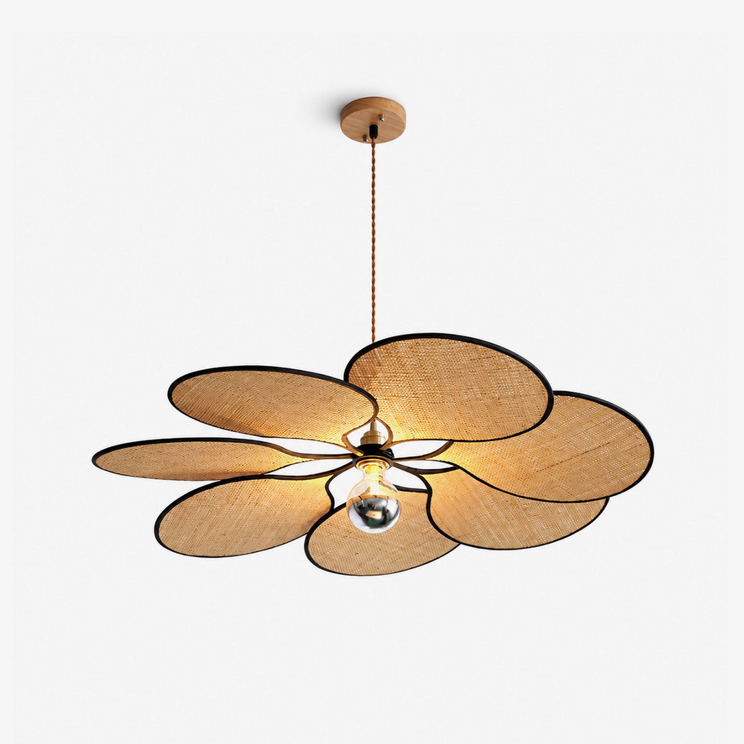Raffia Petal Pendant Light