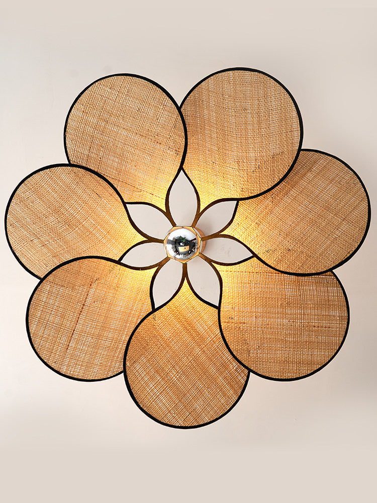 Raffia Petal Pendant Light