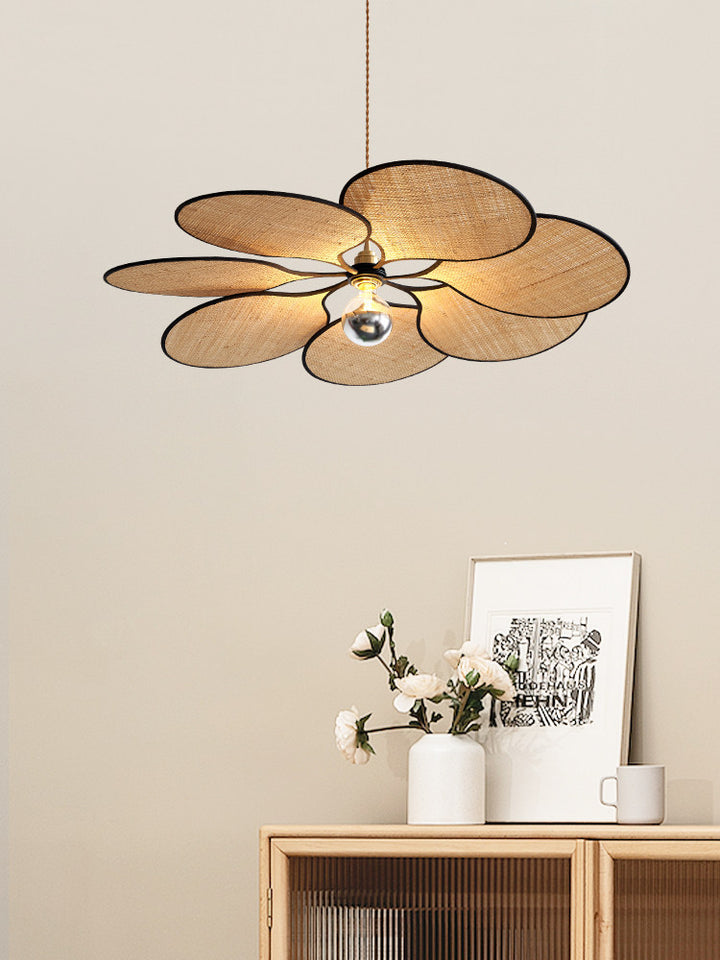Raffia Petal Pendant Light