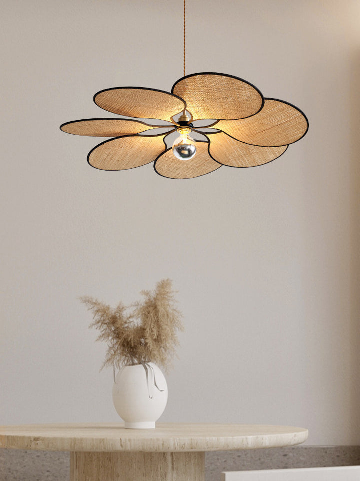 Raffia Petal Pendant Light