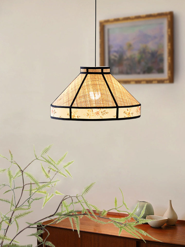Raffia Floral Pendant Lamp