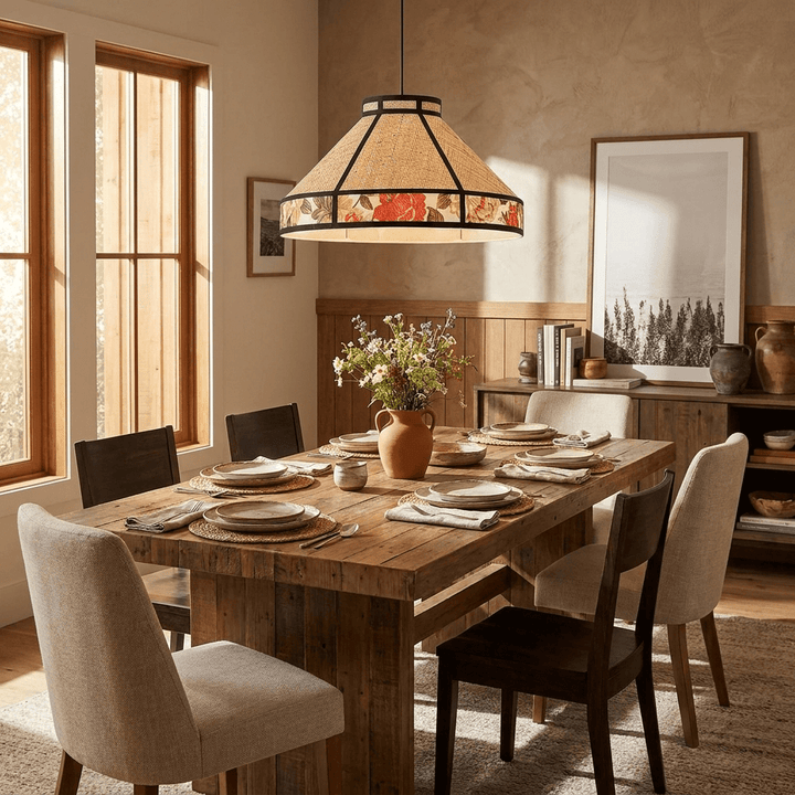 Raffia Floral Pendant Lamp - Vakkerlight