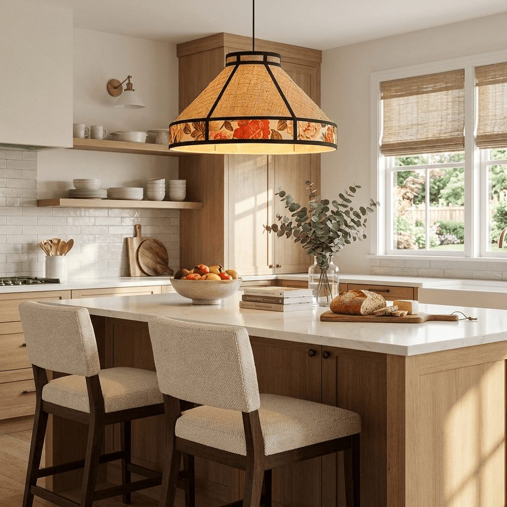 Raffia Floral Pendant Lamp - Vakkerlight