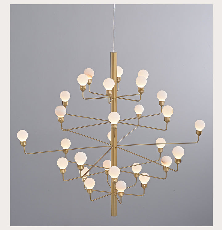 Raggiera Tiered Alabaster Globe Chandelier