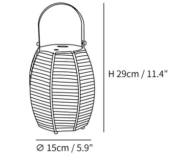 Lanterna Lampada da Tavolo con Batteria Integrata — Dimension drawings 1