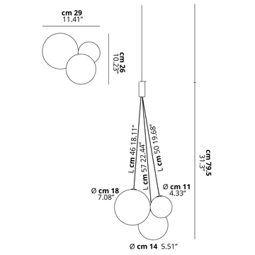 Random Pendant Light – detail 16 — Dimension drawings 1