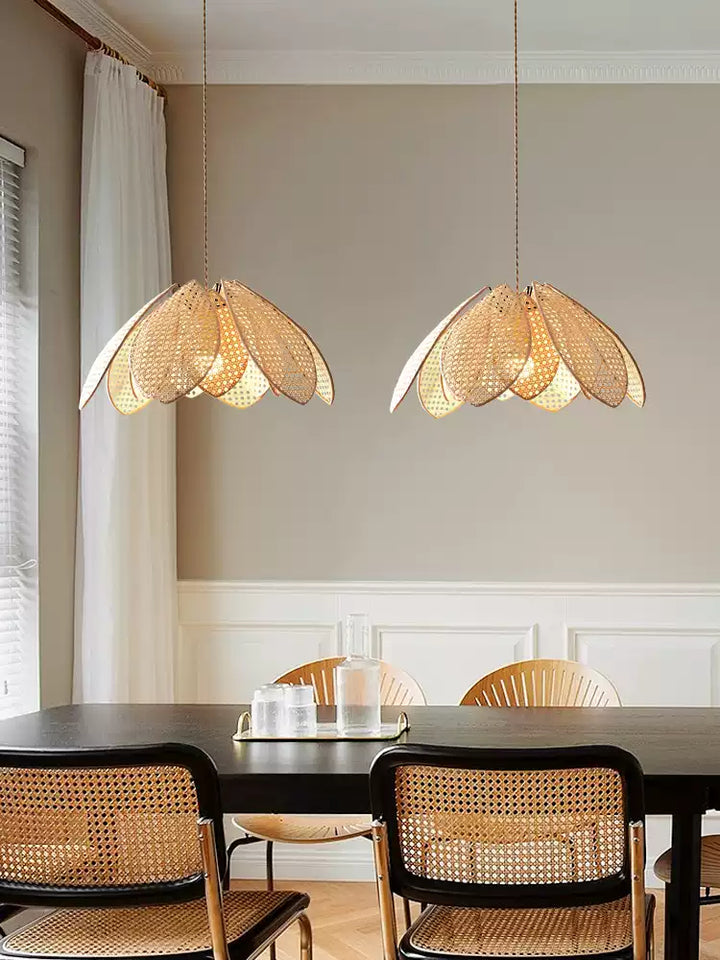 Rattan Lotus Pendant Lamp