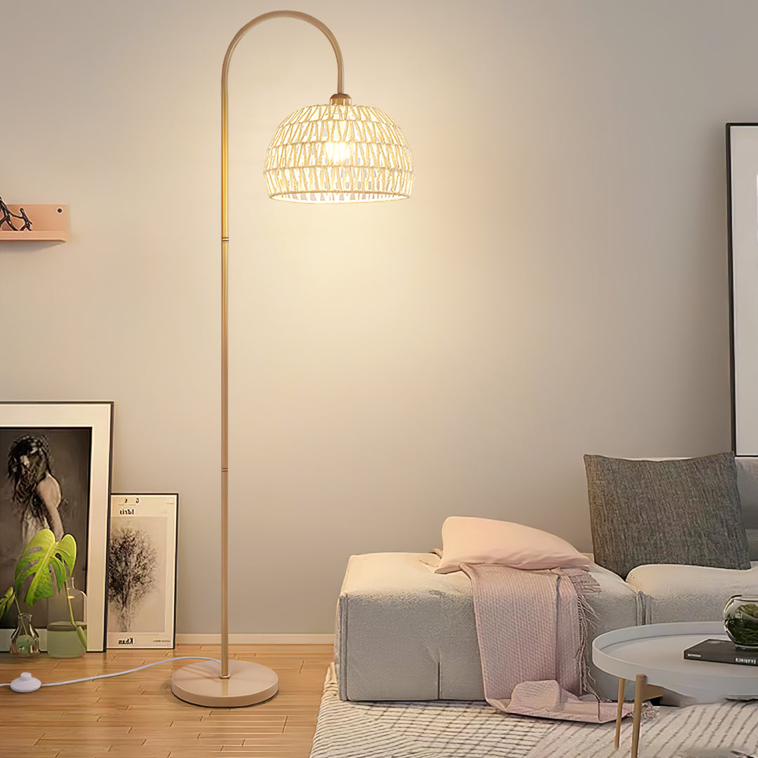 Rattan Arch Floor Lamp