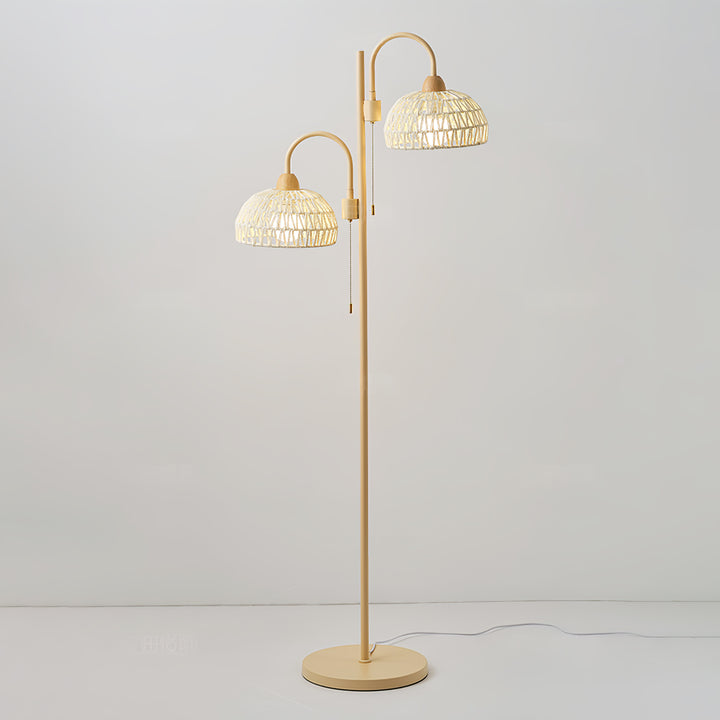 Rattan-Bogen-Stehlampe