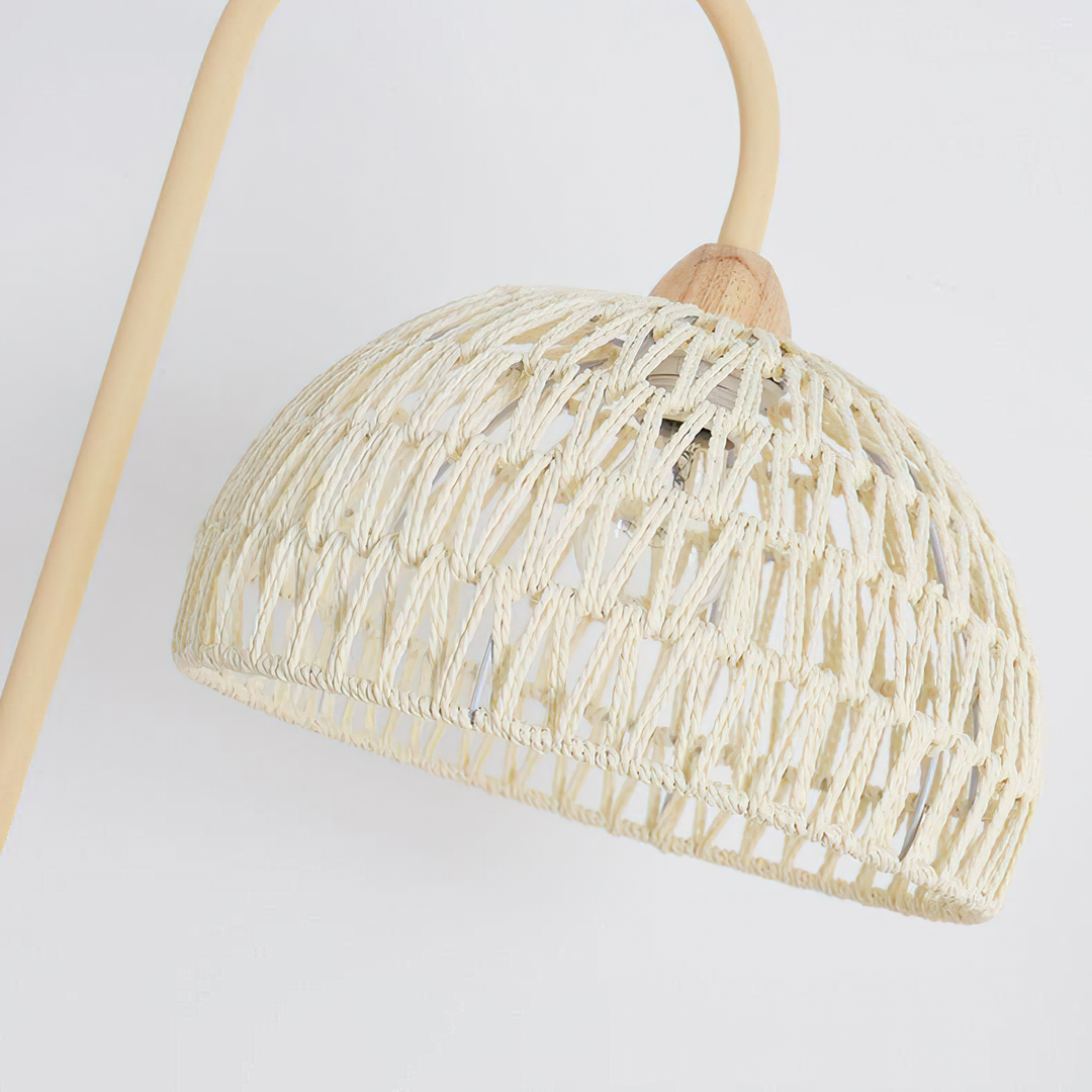 Rattan-Bogen-Stehlampe