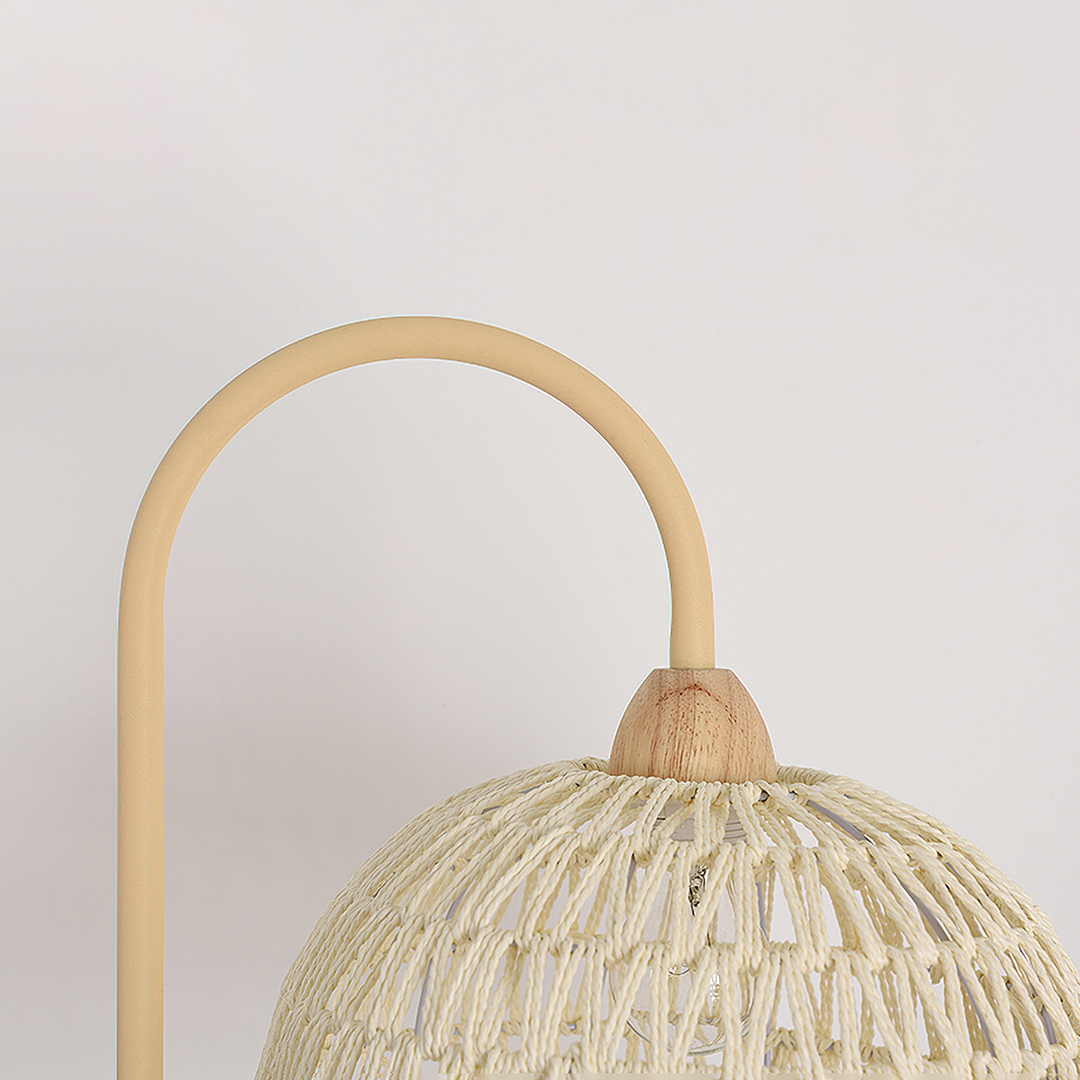 Rattan-Bogen-Stehlampe