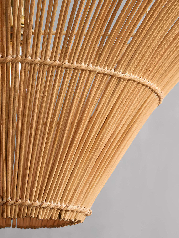 Rattan Coolie Hat Pendant Lamp