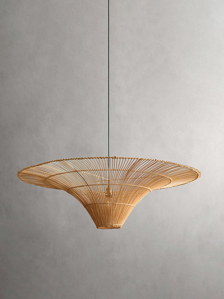 Rattan Coolie Hat Pendant Lamp