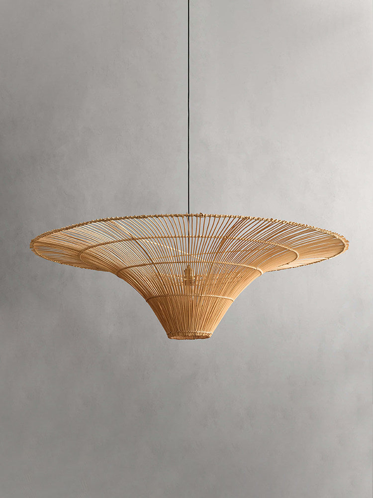 Rattan Coolie Hat Pendant Lamp
