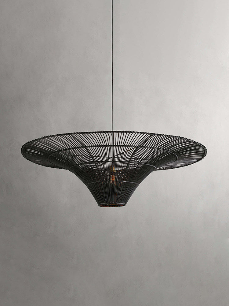 Rattan Coolie Hat Pendant Lamp