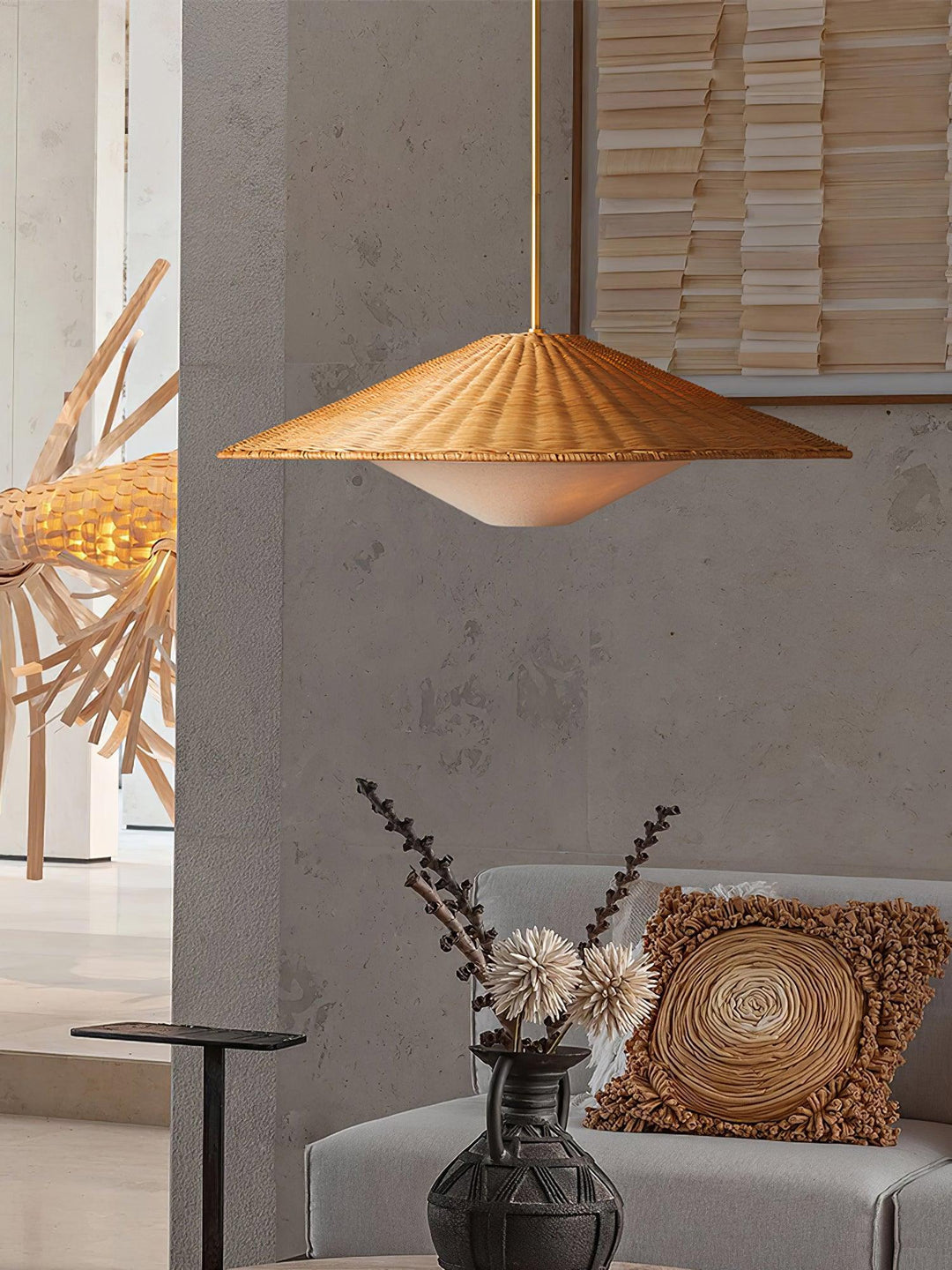 Rattan Hat Pendant Light - Vakkerlight