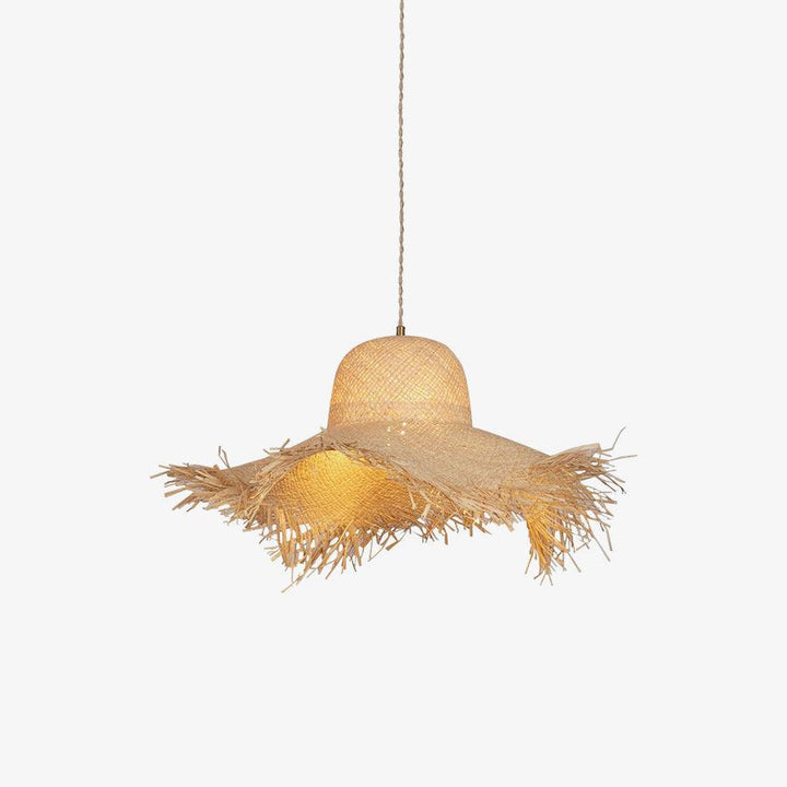 Rattan Straw Hat Pendant Light - Vakkerlight