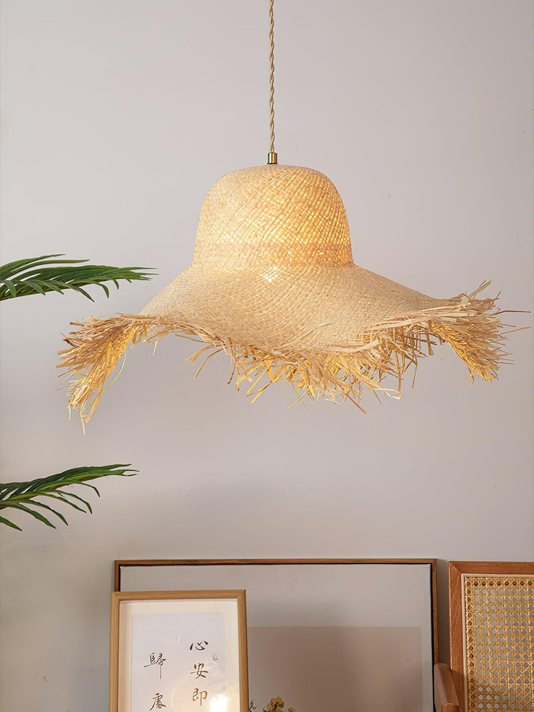 Rattan Straw Hat Pendant Light - Vakkerlight