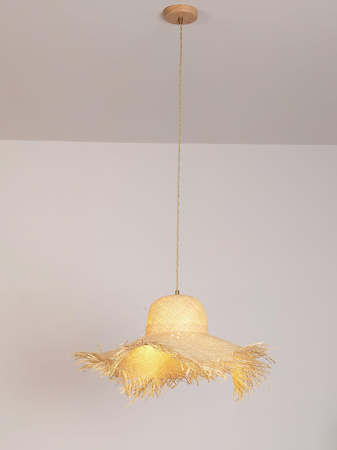 Rattan Straw Hat Pendant Light - Vakkerlight