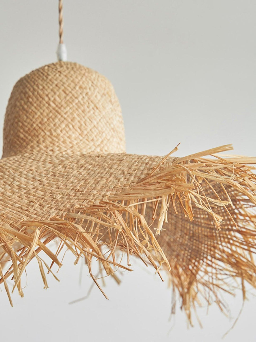 Rattan Straw Hat Pendant Light - Vakkerlight