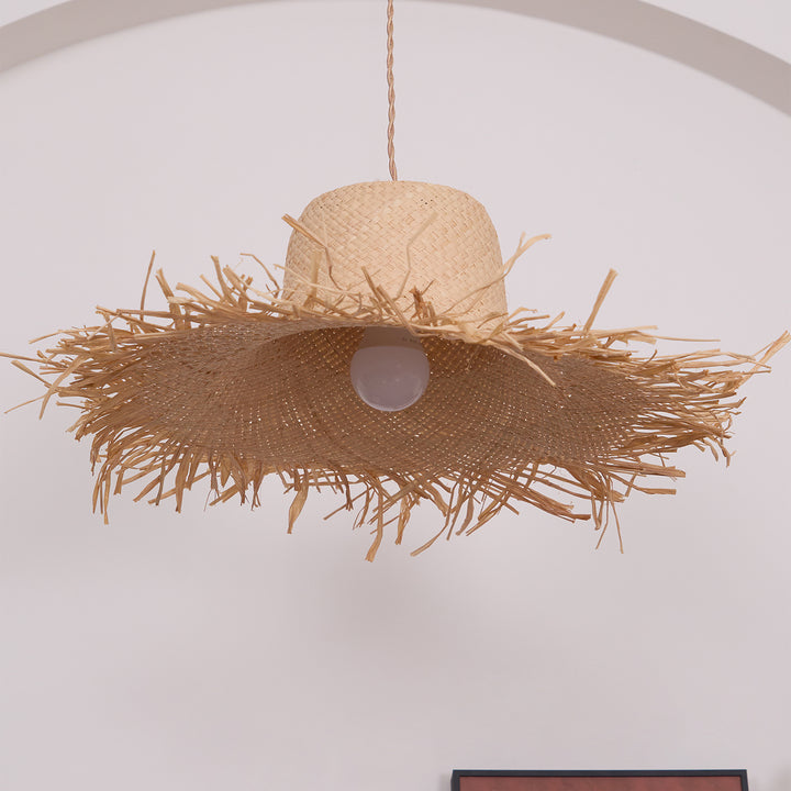 Rattan Straw Hat Pendant Light - Vakkerlight