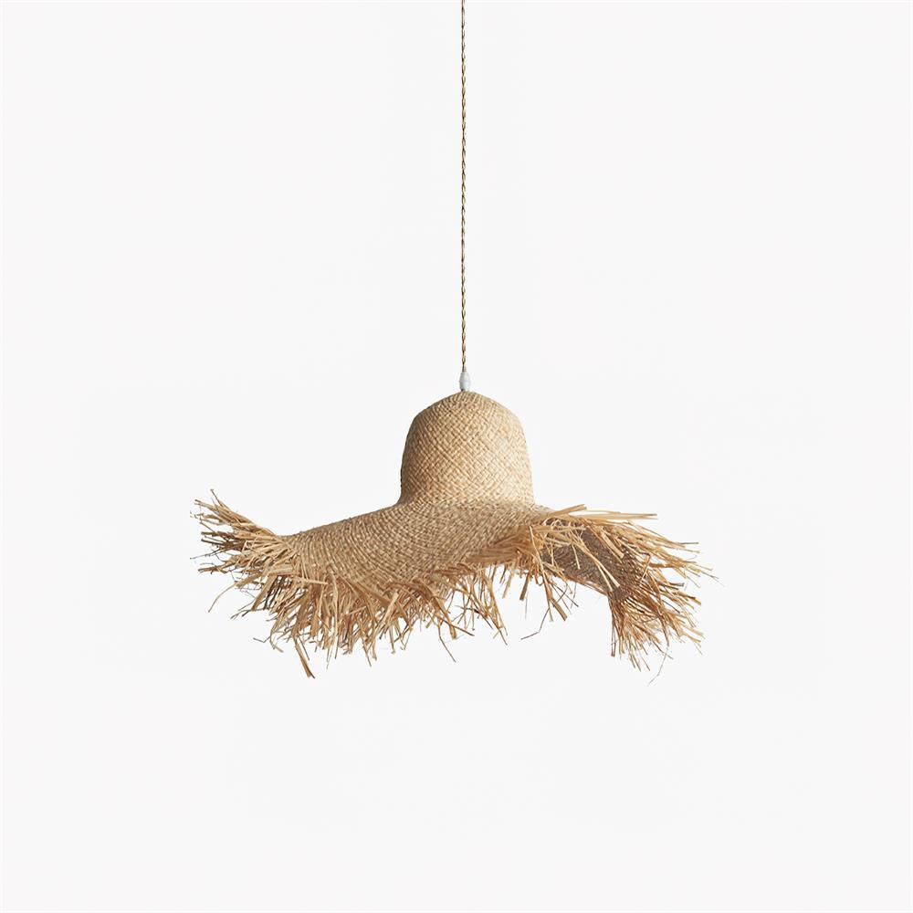 Rattan Straw Hat Pendant Light - Vakkerlight