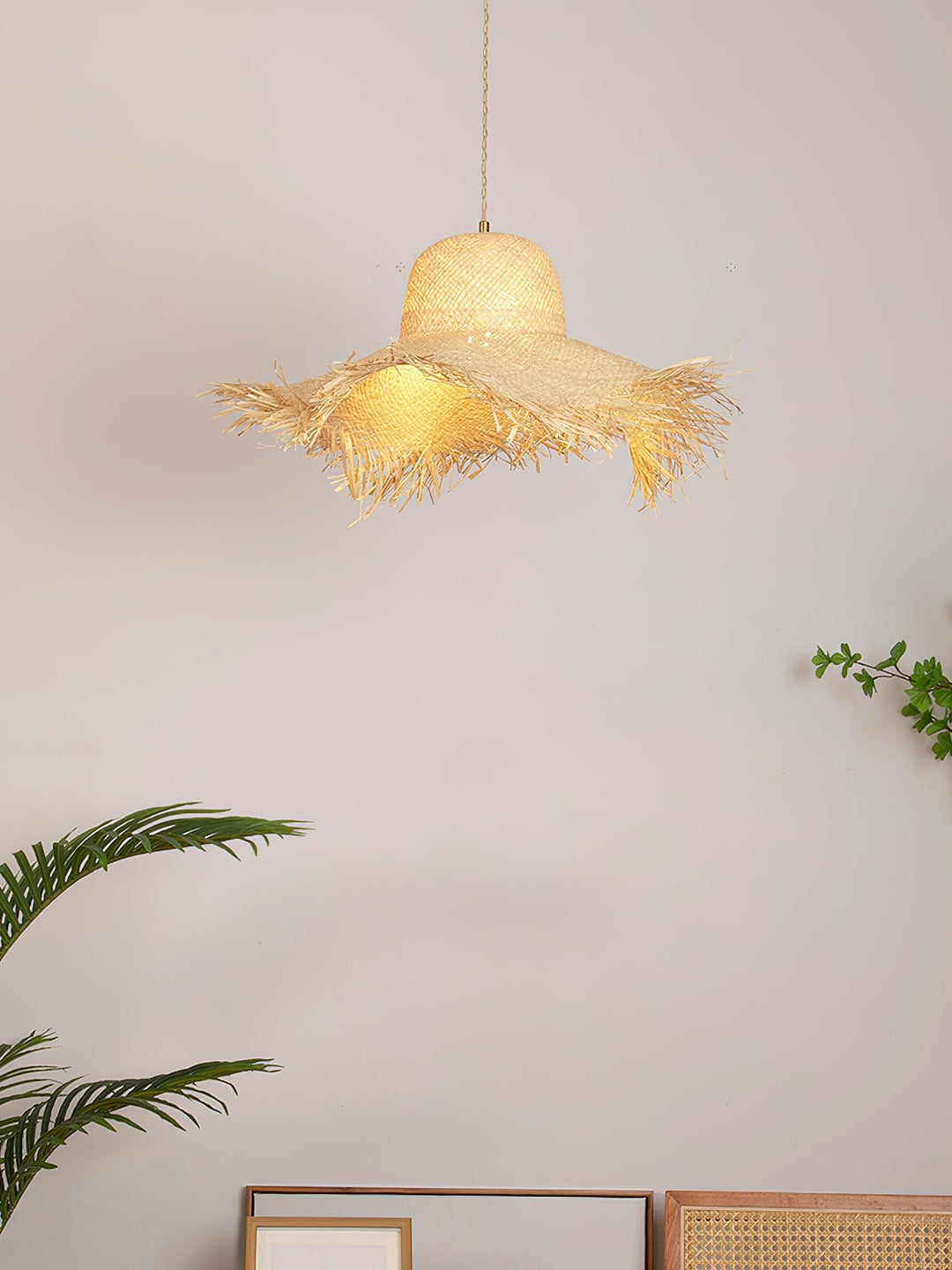 Rattan Straw Hat Pendant Light - Vakkerlight