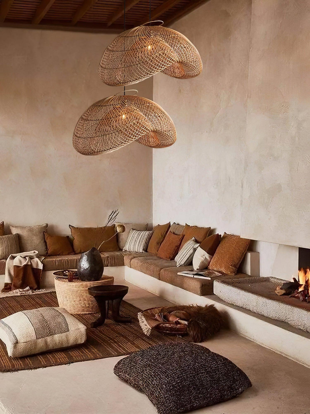 Rattan Wave Pendant Light - Vakkerlight