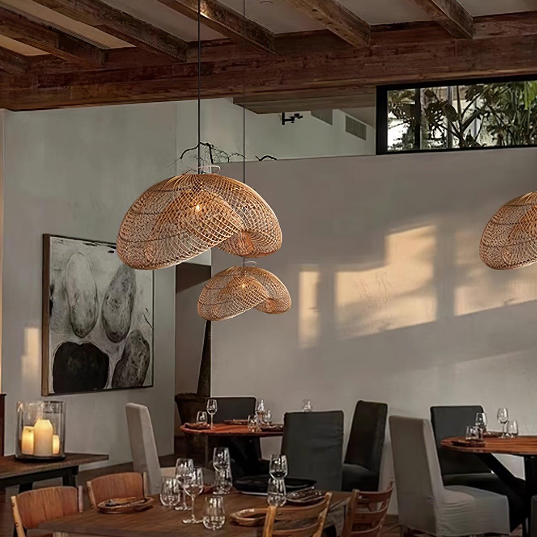 Rattan Wave Pendant Light - Vakkerlight