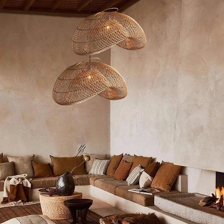 Rattan Wave Pendant Light - Vakkerlight