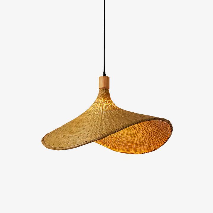 Rattan Weave Hat Pendant Light