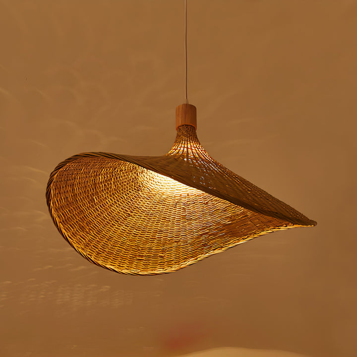 Rattan Weave Hat Pendant Light