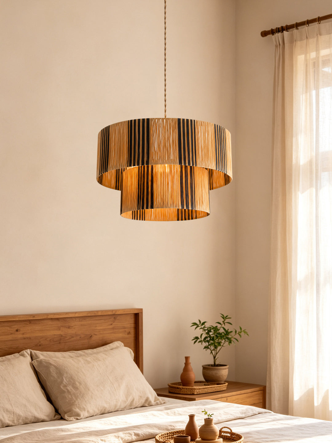 Ravelle Raffia Tiered Pendant Light