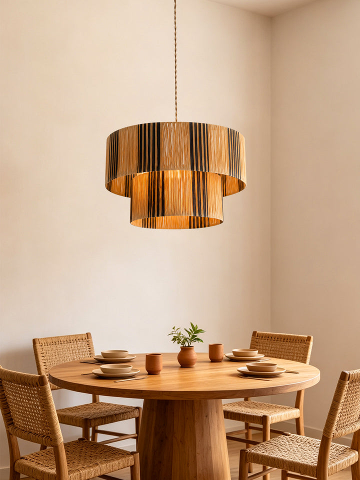 Ravelle Raffia Tiered Pendant Light
